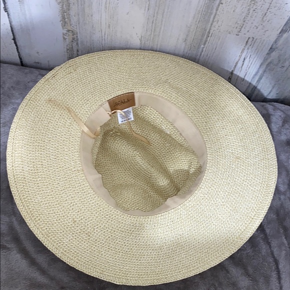 0516 Scala Wide Brim Studded Band Safari Straw Hat - Picture 7 of 8